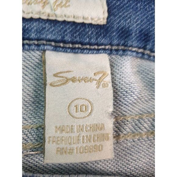 Seven7 Women's Mid Rise Easy Fit Straight Leg Denim Cropped Jeans Size 10 - Picture 6 of 6